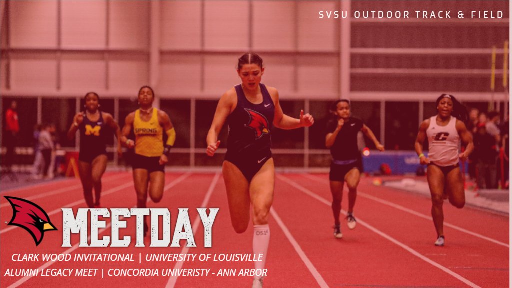 🚨MEET DAY🚨
🏃‍♂️ @SVSU_XCTF 🏃‍♀️
📅: Apr. 27, 2024
📍: Louisville, Ky. & Ann Arbor, Mich.
📺: bit.ly/3wzQWru
#BeaksUp #GoCards #StandOut #SVSUTF