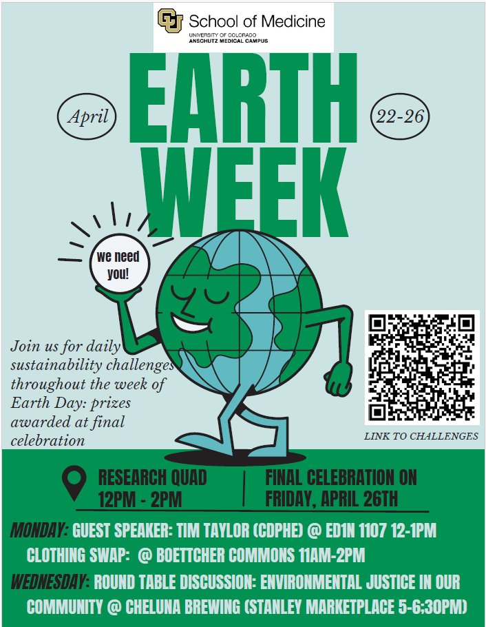 CUCHASE's tweet image. Celebrate #EarthWeek with us at @CUAnschutz