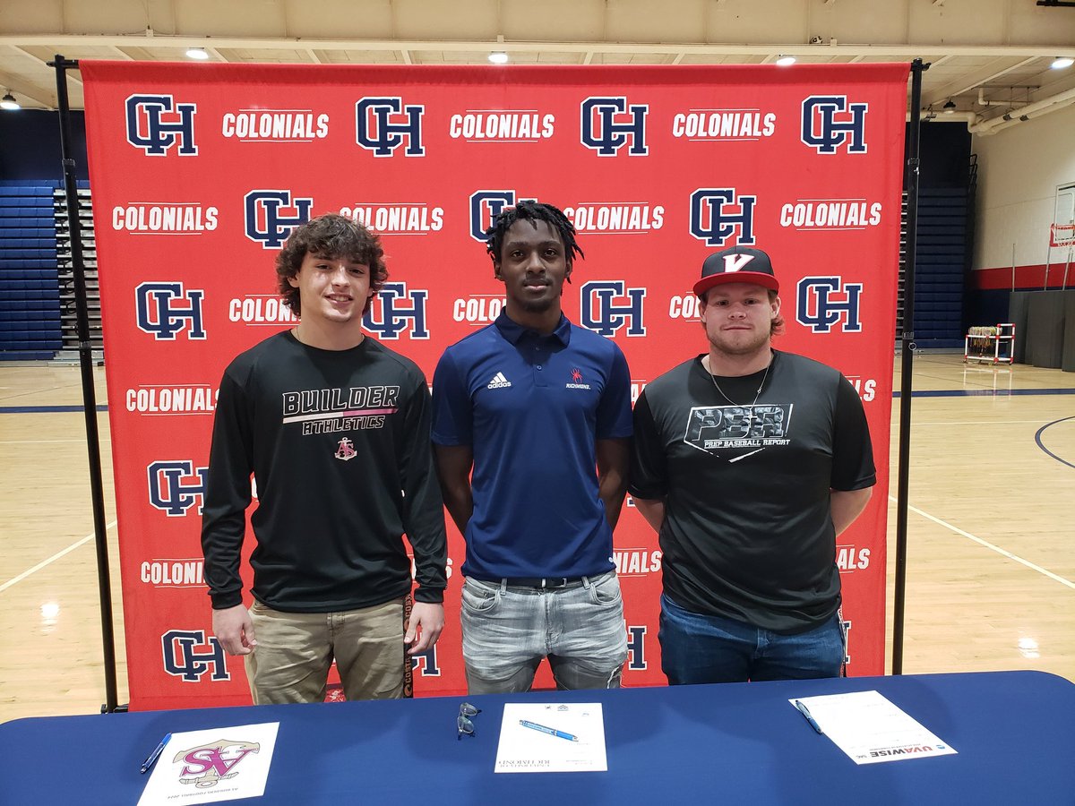 Made a trip to Colonial Heights for their Signing Day as three student-athletes from <a href="/ColonialsFball/">ColonialsFball</a> and <a href="/ColHtsBaseball/">Colonial Heights Baseball</a> signed NLI's!

<a href="/CBS6/">WTVR CBS 6 Richmond</a> <a href="/HunterSantilli/">Hunter Santilli</a> <a href="/IKenyez/">Kenyez “Grim Reaper” Mungro</a> #stevenackerman <a href="/Spiders_FB/">Richmond Spiders Football</a> <a href="/UVAWiseBaseball/">UVA Wise Baseball</a> <a href="/GoBuilderSports/">Apprentice Athletics</a>