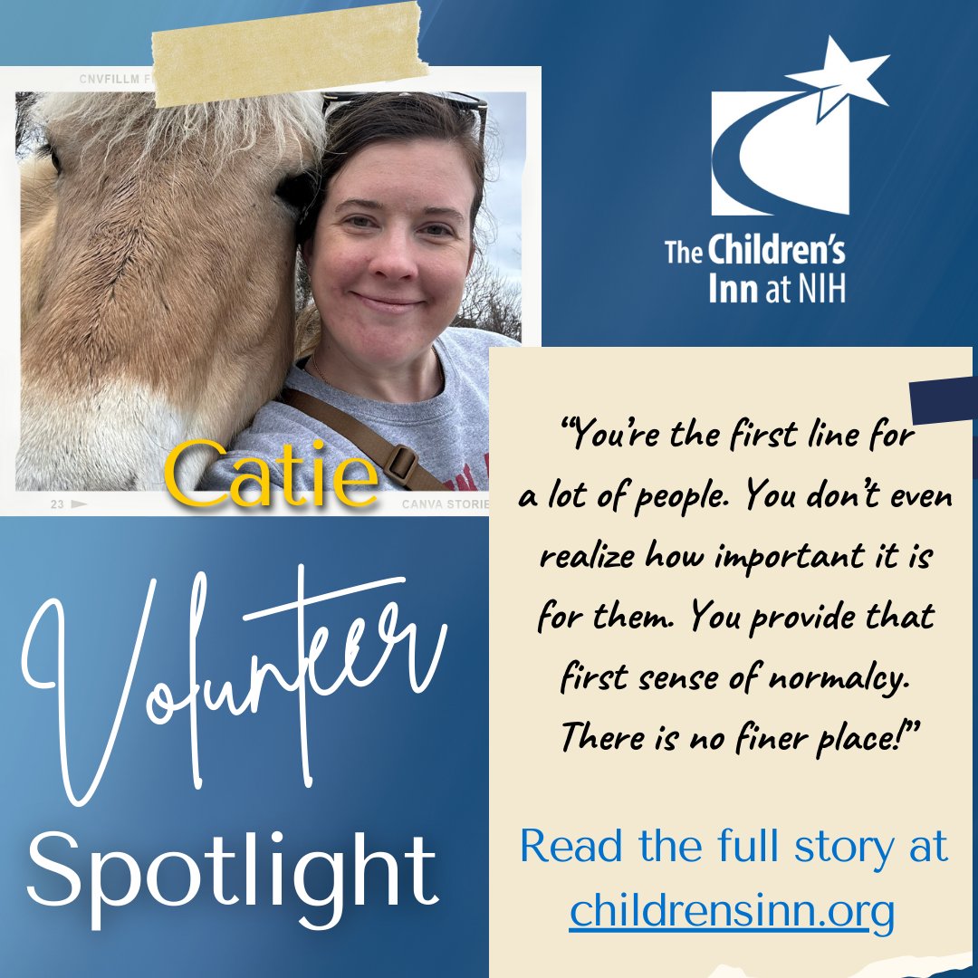 Their integral work helps make The Inn “A Place Like Home”. For #VolunteerAppreciationWeek The Inn is recognizing individuals who volunteer at The Inn. One of those volunteers is Catie. Read about what inspires her to be a Children's Inn Volunteer. childrensinn.org/stories/volunt…