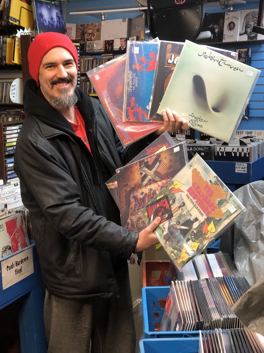 After selling so many shiny new records lately it was a treat seeing Michael @smashedrecordart today scoop up a bunch of vintage classics including #tenyearsafter #judaspriest #jamesgang #robintrower #uriahheep #chambersbrothers #x 
Rock On!!
🤘
#torontorecordstores #torontovinyl