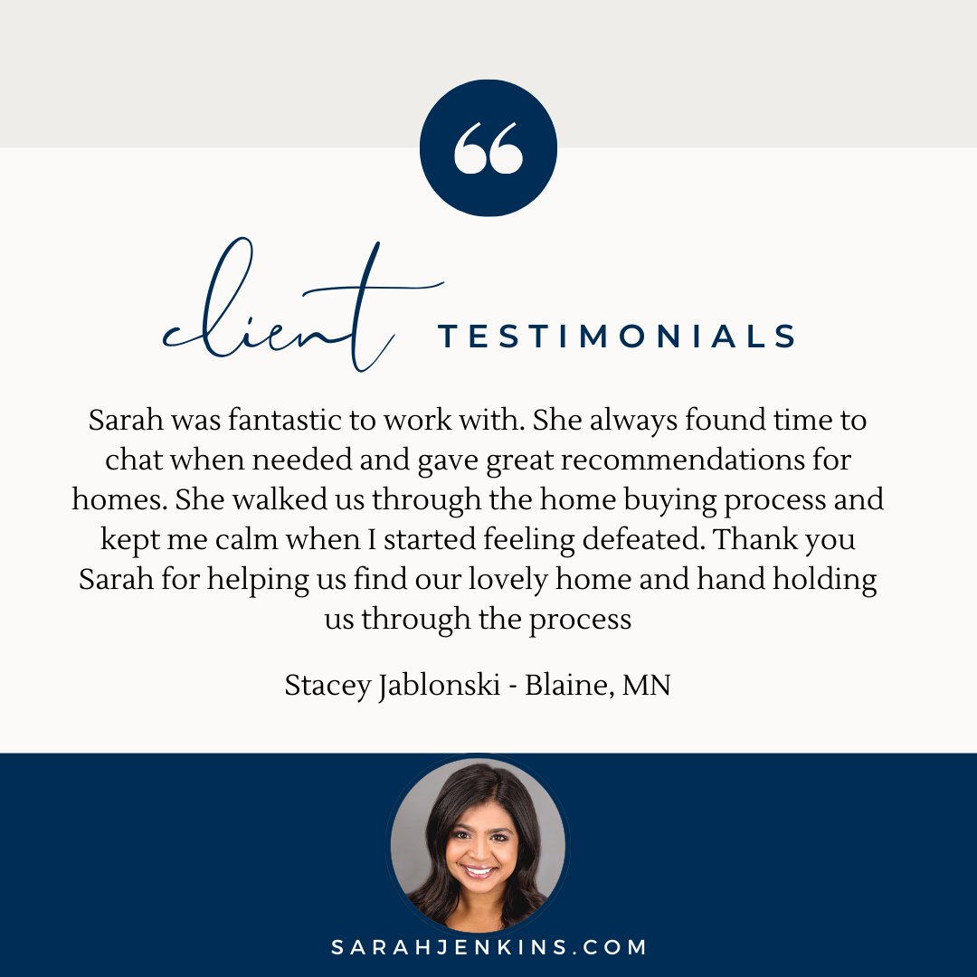 Thank you for your kind words,  Stacey!  I hope you're all enjoying your new home! 
#riverfallsrealtor #realestate #twincities #homebuying #clienttestimonial #review