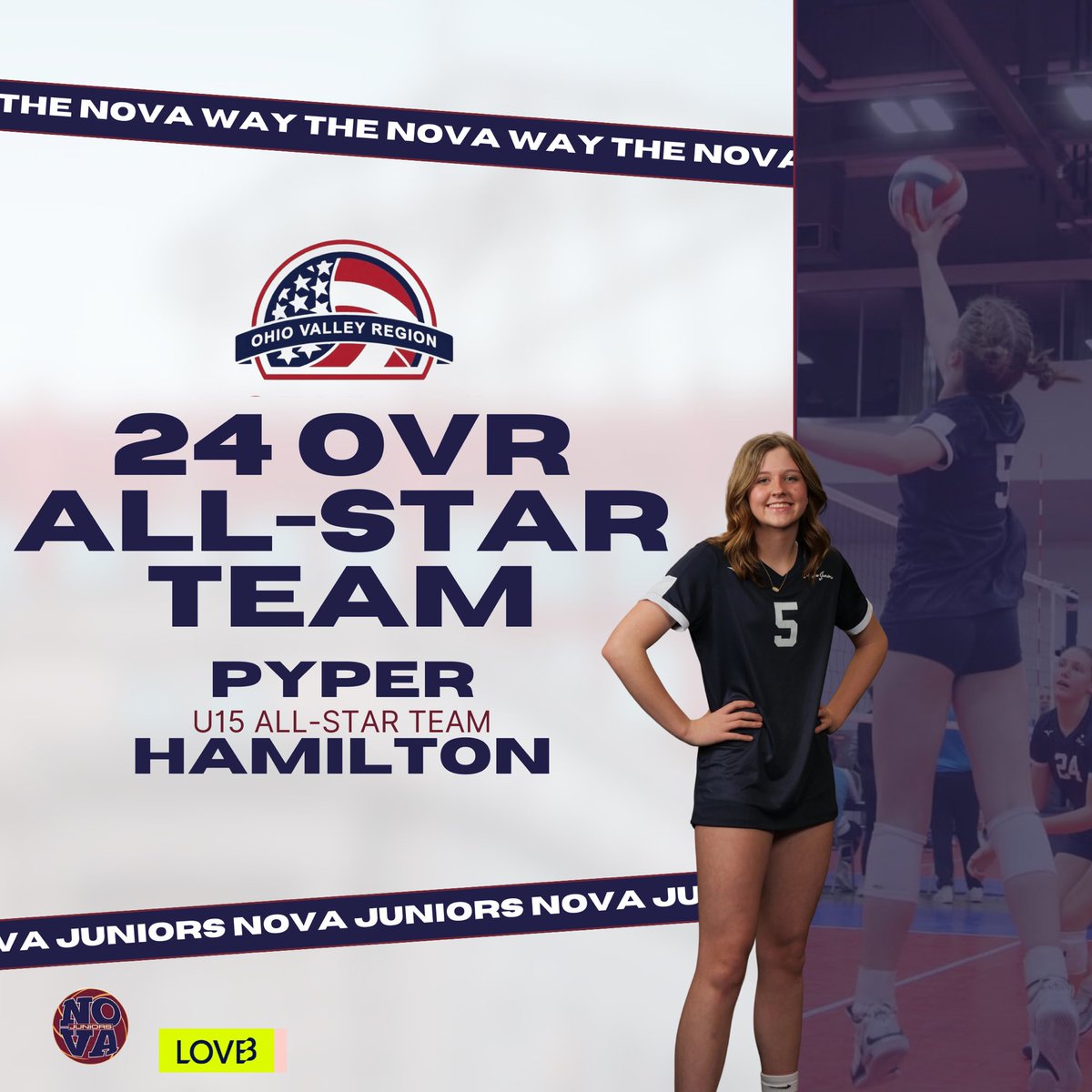 Thrilled to announce four of our athletes have made the 24 U15 & U17 OVR All-Star Teams! They will be competing at the 24 All-Star Championships in Des Moines, Iowa this summer. We’re so excited to have NOVA represented on the OVR All-Star Team! #theNOVAway #WTD
