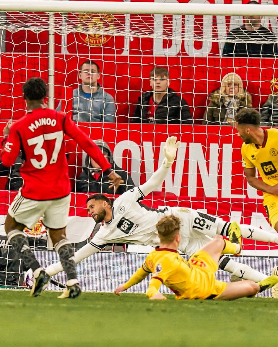 Sheffield United lead 1-0 at Old Trafford against Manchester United. #JoySports