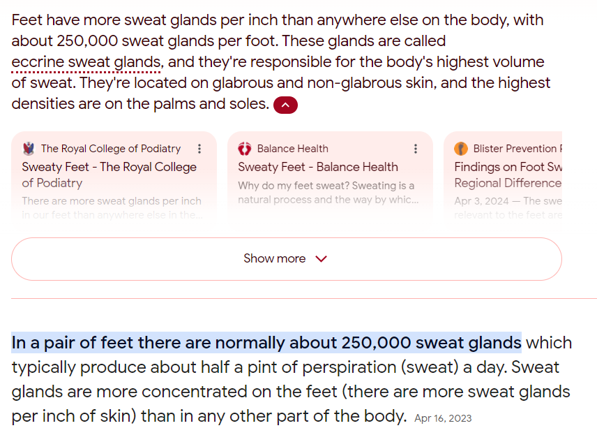 BlueLightDiet's tweet photo. *NOTE* One reason you have more sweat glands per square inch in your feet than anywhere else in your body is in order for you to be better able to collect free electrons (energy) from the sun charged Earth and better connect on grounds where the charge isnt as strong. https://t.co/FlMPX8sEsw