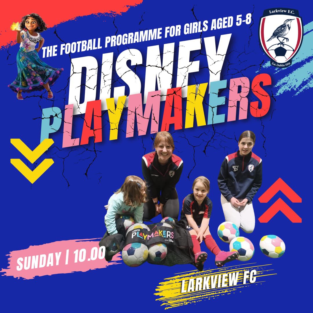 SarahEmmaWoods's tweet photo. I was delighted to launch the @FAIreland @uefa @Disney Playmakers programme @LarkviewsFC which aims to get more girls into football. #COYGIG @HealthyIreland @HsehealthW https://t.co/rBIi3tX6FK