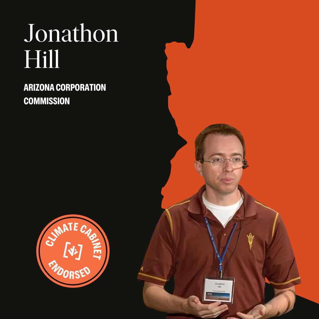 .@jonathonrhill is an Arizona native who has worked for the past 15 years as an engineer and scientist. Jonathon will advocate for climate action as well as bring transparency and accountability to the ACC. We’re proud to endorse him