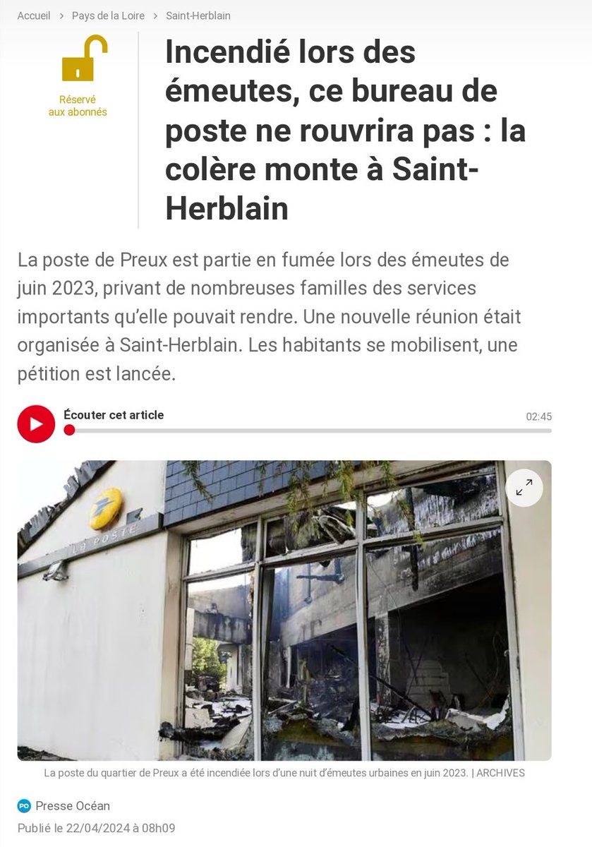 La racaille a des conséquences directes sur notre quotidien ! Faudra s'en souvenir, avec toutes ces belles âmes de gauche qui se vantent de soutenir nos services publics tout en ayant une complaisance électoraliste avec la voyoucratie ! #Nantes #RN44 #municipales2026 #StHerblain