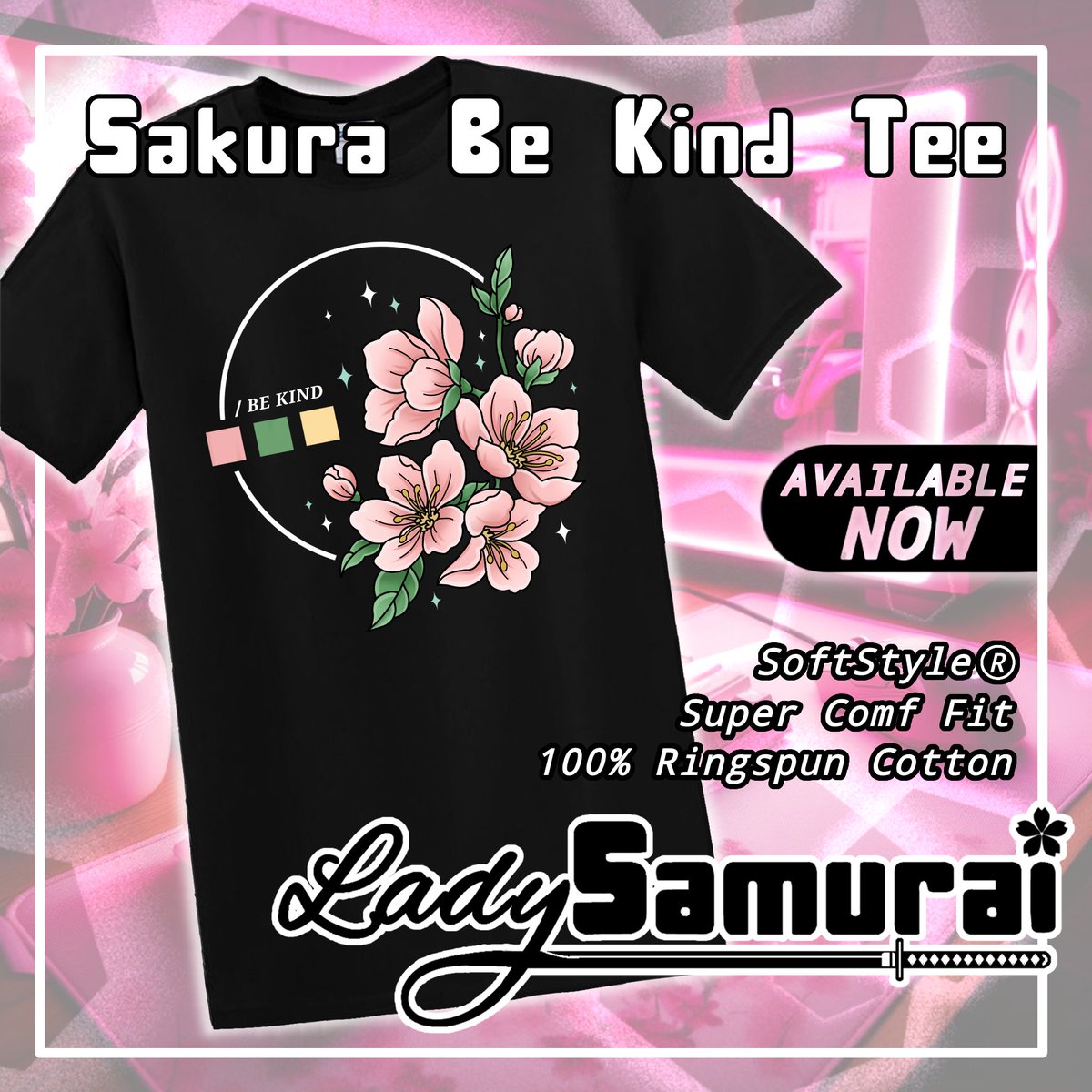 LadySamuraiLive's tweet photo. 👕 Merch store is finally open and ready to rock! 
➡️ Check out the latest designs at https://t.co/QzLawjRbFX via my Linktree in bio!
🌸 This first drop is for all the warriors who have supported me along this journey! Be fierce AND fashionable with the Sakura Collection. https://t.co/Tui0RI2aM1
