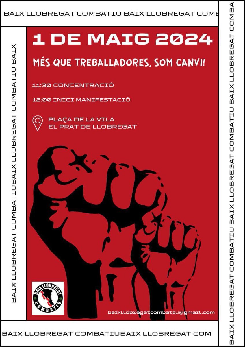 ✊L'única solució és la lluita i participació des dels sindicats i organitzacions de classe per donar resposta al capital! 🗓️Aquest 1 de maig a les 11:30 h a la plaça de la Vila.