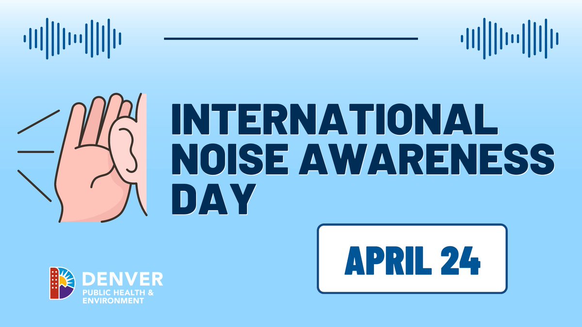 Today is #InternationalNoiseAwarenessDay, established by @CHChearing. #DYK #Denver has had a community noise program since 1973 when the Noise Ordinance was passed to protect the health, safety, welfare, + peace and quiet of the city. Learn more: denvergov.org/noise