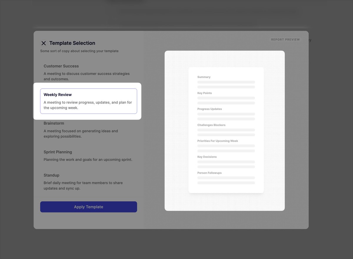 varadh's tweet photo. Bringing it full circle with the "Weekly Review"

We've shipped a lot of new meeting templates in @withbroadcast this week, excited to share the rest of them over the next few days! Give it a try :) https://t.co/BrqrKR6vs9