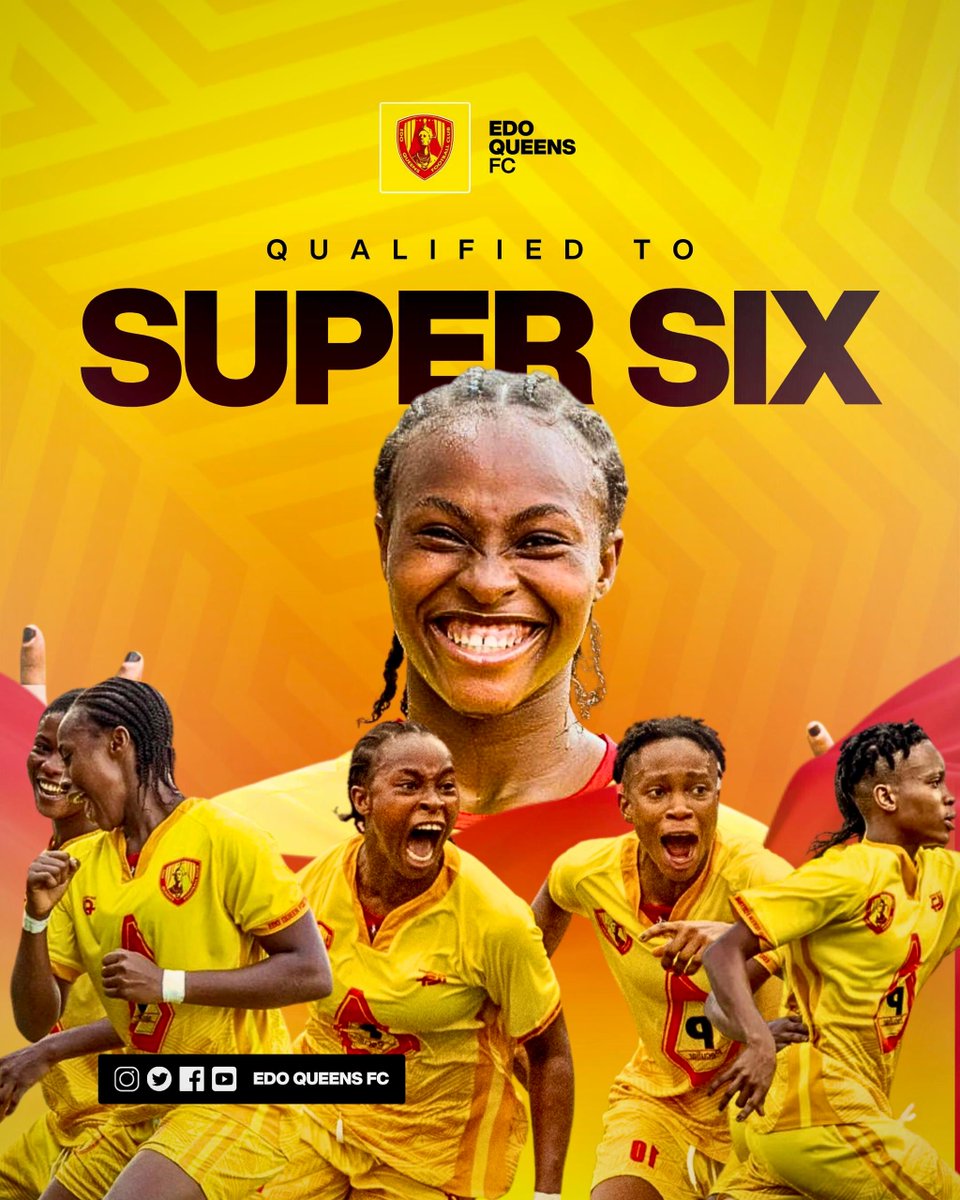 I heartily congratulate our own dear Edo Queens for clinching a spot in the Super 6 Championship after securing the second position in Group B of the Nigeria Women Football League (NWFL). We celebrate your exploits and accomplishments as you continue to give an excellent account…