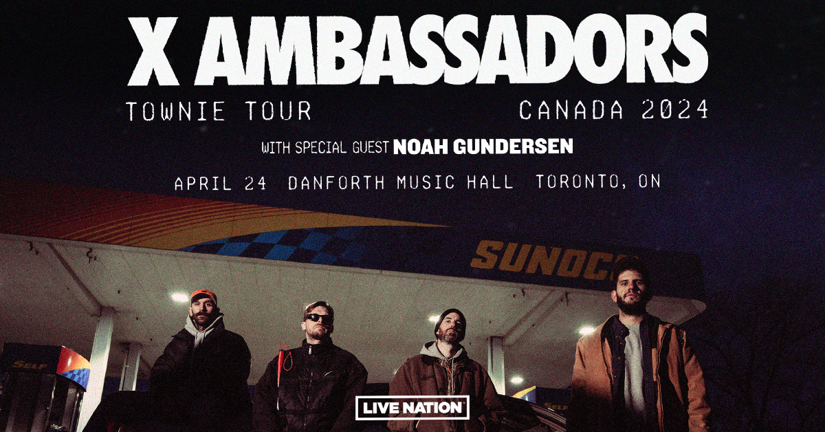 TONIGHT: Pop rock group X Ambassadors hit the stage and perform to a sold-out crowd at The Danforth! Set time below: 7pm - Doors 8pm - Show **All set times are subject to change.