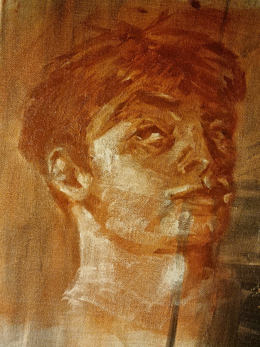 egotanz's tweet photo. Just started learning oils last week. Here's 3 self portraits in 3 days https://t.co/8SGVrZjpz8