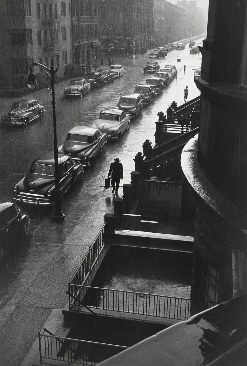 Ruth Orkin Man in Rain (W 88th Street), 1952 #nocka #night