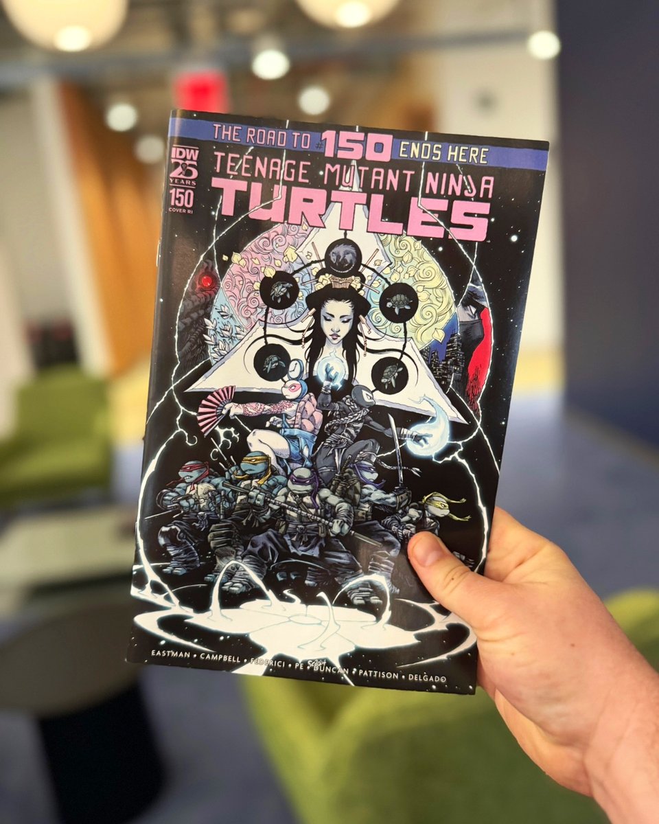 It's the end of an era. Thank you to @mooncalfe1, @TomWaltz, @IDWPublishing and the team for all the work they put into these first 150 (plus crossover) issues of @TMNT. I wandered into the comics section of a random book store in 2011 (during the most turbulent time of my life).