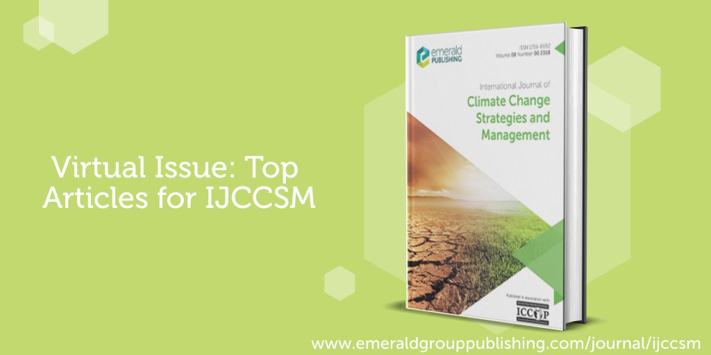 📢 International Journal of Climate Change Strategies and Management (IJCCSM) presents the virtual issue: Top Articles for IJCCSM! Explore some of the top articles from the journal, curated by the Editor in Chief #VirtualIssue
Find it here: bit.ly/3T4sOrO