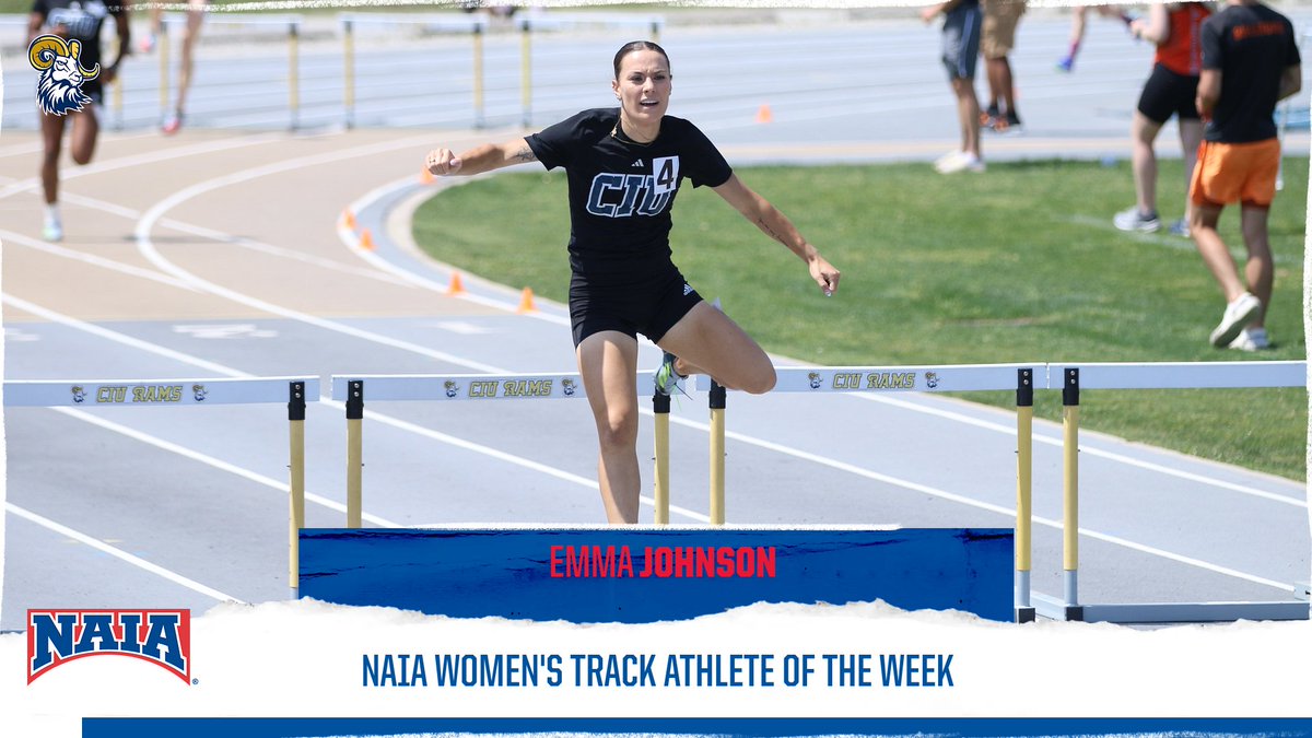 🏃‍♀️High honor for high marks Emma Johnson of @CIURams earns #NAIAWTrack Track Athlete of the Week accolades ➡️ bit.ly/3JyNcNj #AACWTRACK #ProudToBeAAC