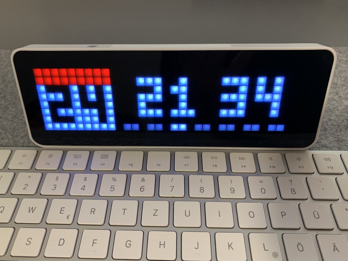 My new gadget arrived: The Ulanzi TC001. You can get it for $30 and display whatever information you want. I already flashed a custom firmware and connected it to home assistant. Maybe I can configure it to display my app downloads?

#iosdev #smarthome