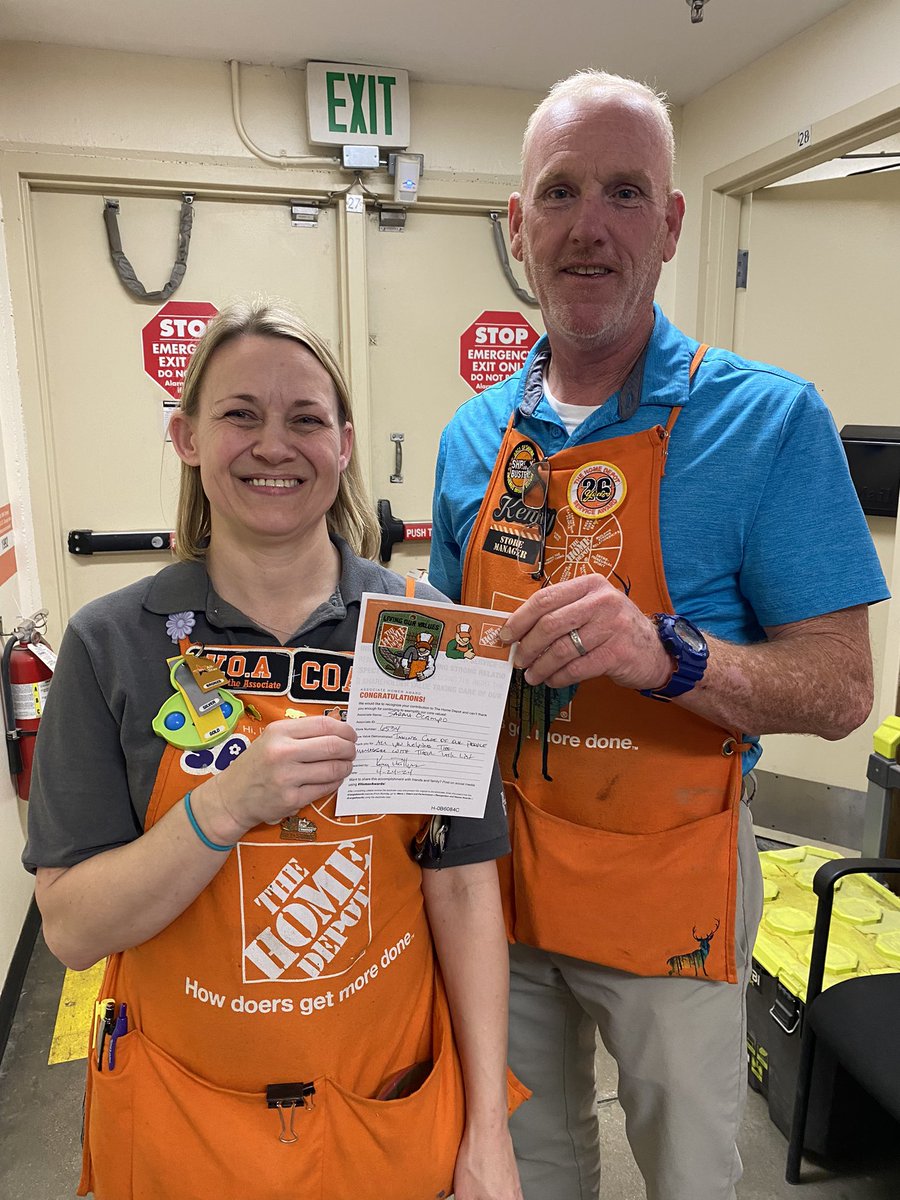 Thank you Sarah for taking care of our people. <a href="/RushClay/">Clay Rush</a> <a href="/Hd6534/">Home Depot 6534</a>