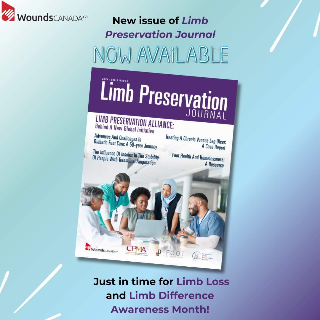 WoundsCanada's tweet image. The latest issue of Limb Preservation Journal is now available! 

Read the open-access journal now: ow.ly/HNKz50Rnwfh

#LimbLoss #LimbDifferenceAwarenessMonth #LLLDAM