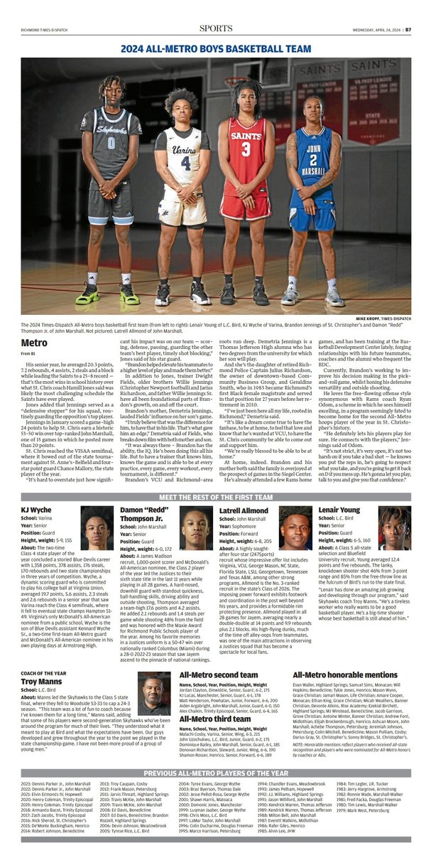 804 Varsity (@804varsity) on Twitter photo In today's <a href="/RTDSports/">RTD Sports</a>:
Meet the 2024 All-Metro boys basketball team, led by St. Christopher's Brandon Jennings ... read online here:
richmond.com/sports/high-sc… In today's <a href="/RTDSports/">RTD Sports</a>:
Meet the 2024 All-Metro boys basketball team, led by St. Christopher's Brandon Jennings ... read online here:
richmond.com/sports/high-sc…