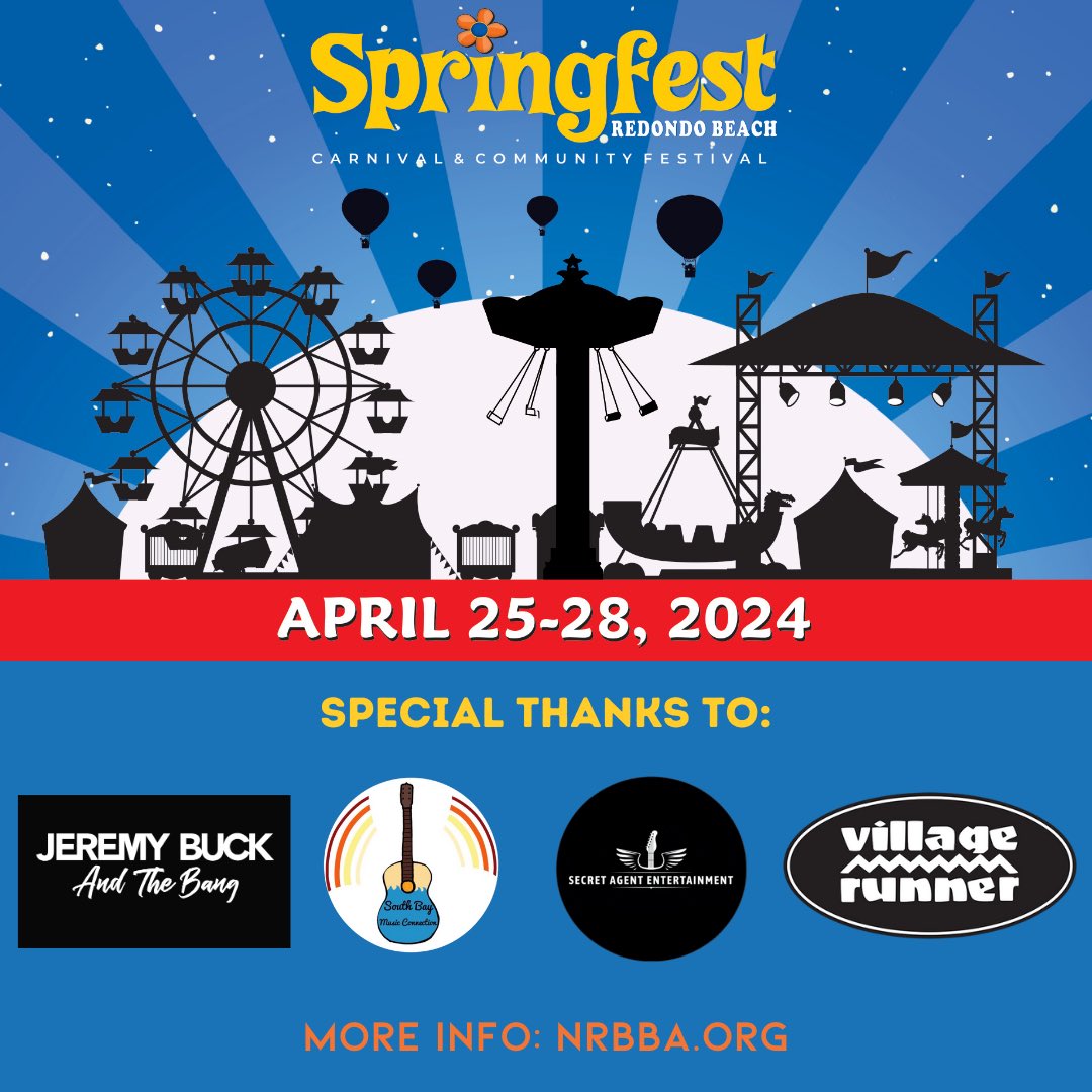 We could not put on Springfest without the help of many people! We’d like to especially thank the following group for their contributions to make this community event successful : Jeremy Buck, South Bay Music Connection, Secret agent Booking &amp; <a href="/VillageRunner/">Village Runner</a> 
#springfest