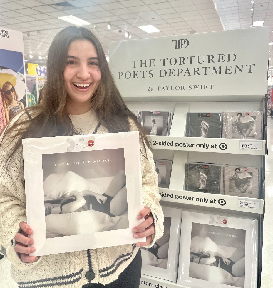 Grinning like I’m winning because of this album! Incase there is any #taylurking going on, I just want to thank you again for sharing your art with us. You perfectly encapsulate our feelings in your songs and I will cherish that forever. Love you🤍 @taylorswift13 #TTPDTargetRun