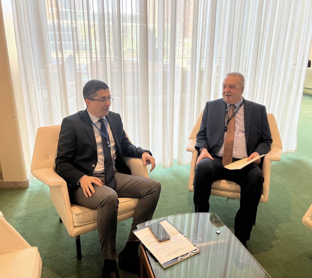 Had a meeting w/ Amb. Amar Bendjama PR of #Algeria. Exchanged views on the most topical issues in the 🇺🇳 agenda, including the #UNSC as well as the cooperation between our Missions - @Uzbekistanun & #Algeria2UN