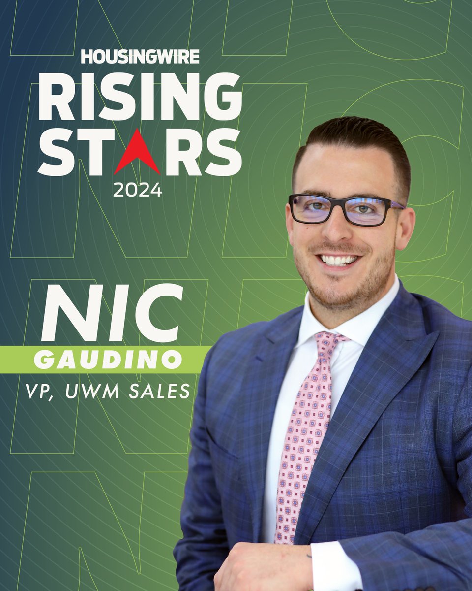 Let's congratulate our VP of Sales, Nic Gaudino, on his @HousingWire 2024 Rising Star Award! Since 2013, Nic has excelled with a hands-on approach to problem solving, finding ways to optimize the loan process and mentoring team members. Read more: bit.ly/49RgBwP