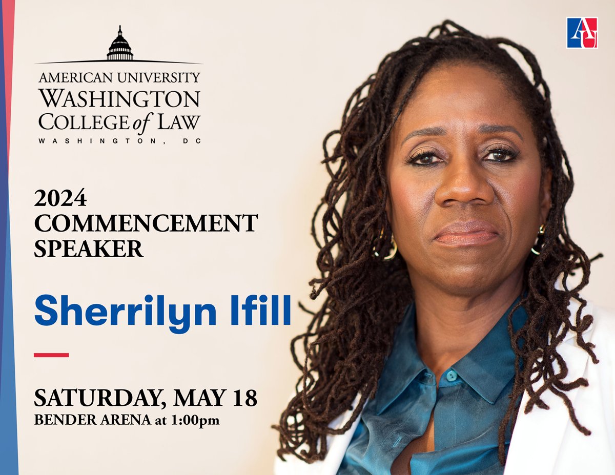 .@DeanFairfaxEsq announces Sherrilyn Ifill, President Emerita of the NAACP LDF, as AUWCL's commencement speaker. Coinciding with the 70th Anniversary of Brown v. BOE, Ifill's remarks promise to inspire the Class of '24! Read more Read more tinyurl.com/Ifill-AU2024