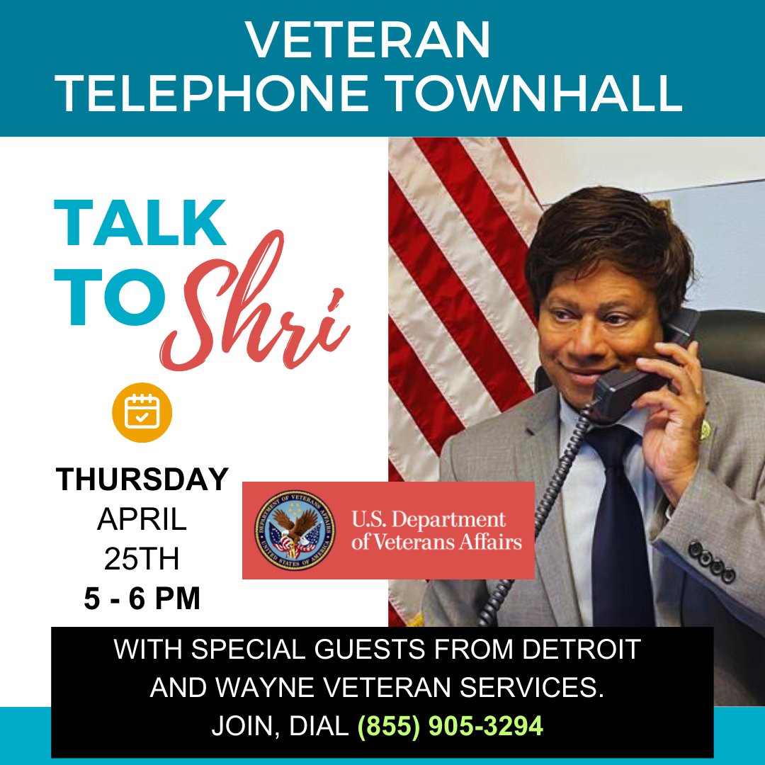 Join me tomorrow to learn more about the resources available to our veterans!

I'm dedicated to ensuring every veteran in #MI13 gets the attention and care they have earned.
