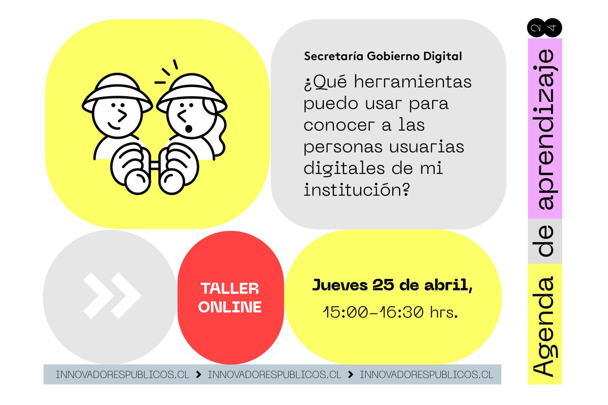 Comienza el 2do ciclo de la Agenda de Aprendizaje 2024, esta vez dedicado a la experiencia usuaria en el Estado 🗓️Nos vemos el 25/4 en el taller ¿Qué herramientas puedo usar para conocer a las personas usuarias digitales de mi institución? Inscríbete: innovadorespublicos.cl/events/698/lis…