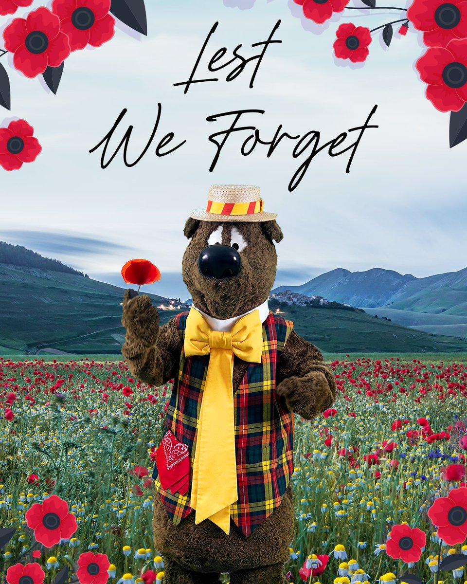 Humphrey B. Bear and friends remember today the brave souls who served and sacrificed for our freedoms. Lest we forget. ❤️