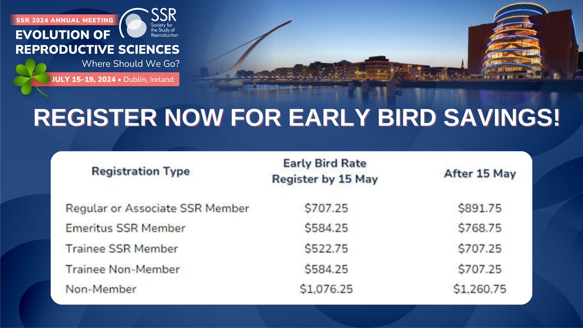 🚀 Early bird savings for #SSR2024 Conference ends in 3 weeks! Dive into 'Evolution of Reproductive Sciences – Where Should We Go?' 🌟 Network, discover innovative research, and influence the future of the field! Secure your spot by May 15! brnw.ch/21wJ94S