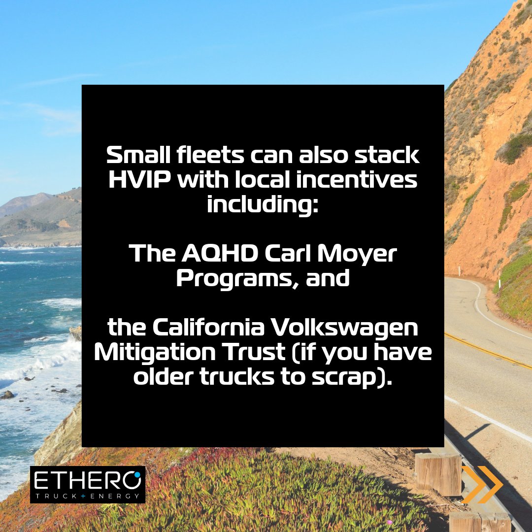 etherotrucks's tweet image. Calling all #FleetOwners in California! Small fleets with 20 trucks or less can now qualify for substantial incentives.

Let ETHERO assist you in accessing these funds. Contact us today: ethero.com