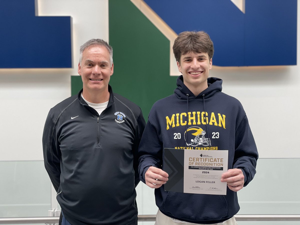 Congrats to @NewTrierBBB Captain @loganfeller2024 for being recognized as a NSCA All-American!! Hard-earned and well-deserved 💪