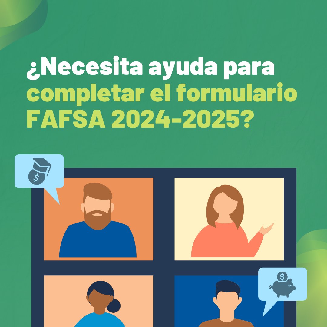 ¡Este seminario web de Federal Student Aid le ayuda a completar el formulario FAFSA 2024-2025!
 
EDCAP también ofrece ayuda GRATUITA con el FAFSA.
 
Para ver la grabación, visita: cssny.us/49McQZK