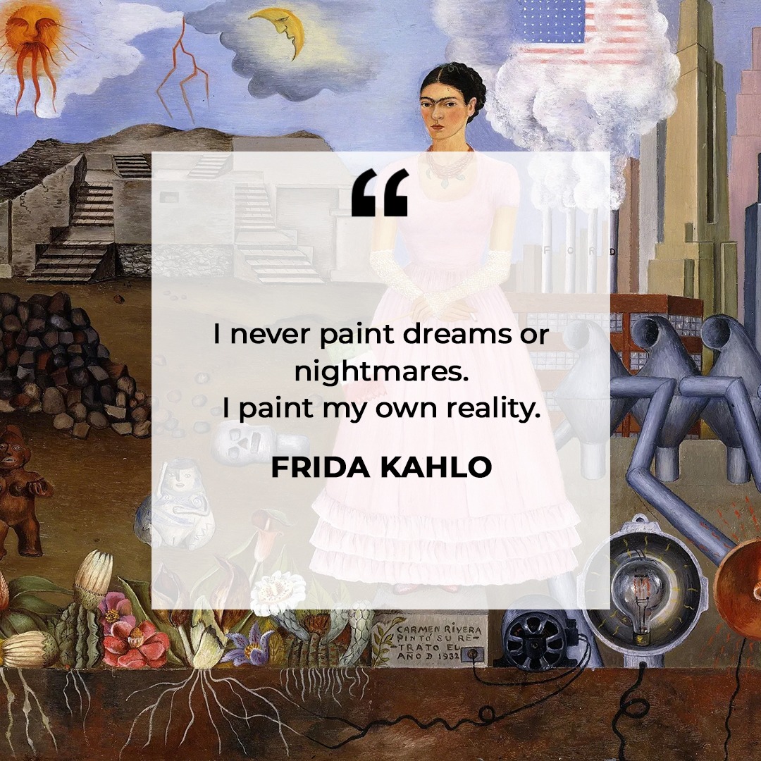 Frida Kahlo's art was a reflection of her inner world – raw, unapologetic, and undeniably authentic. Through her paintings, she discovered herself and learned more about her own reality. 🌺🎨 

#FridaKahlo #Art #DuggalGallery