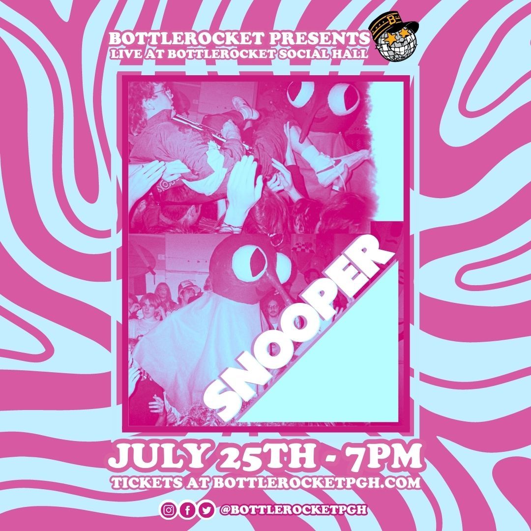 Nashville punks SNOOPER (Third Man Records) are coming to Bottlerocket on THURSDAY, JULY 25TH and it will be a riot. Snooper's live show is WILD - puppets, crowdsurfing, chaos. Why not see it for yourself? TICKETS GO ON SALE FRIDAY AT 10AM!