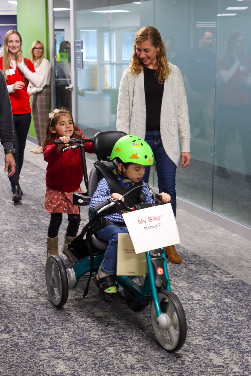 'We try to keep Matteo included in all activities, & an adaptive bike will greatly help that! He loves going fast & the wind blowing on him, & his 3-sisters like to have him next to them for everything! Thank you for giving Matteo the chance to ride bikes & enjoy being a kid!'