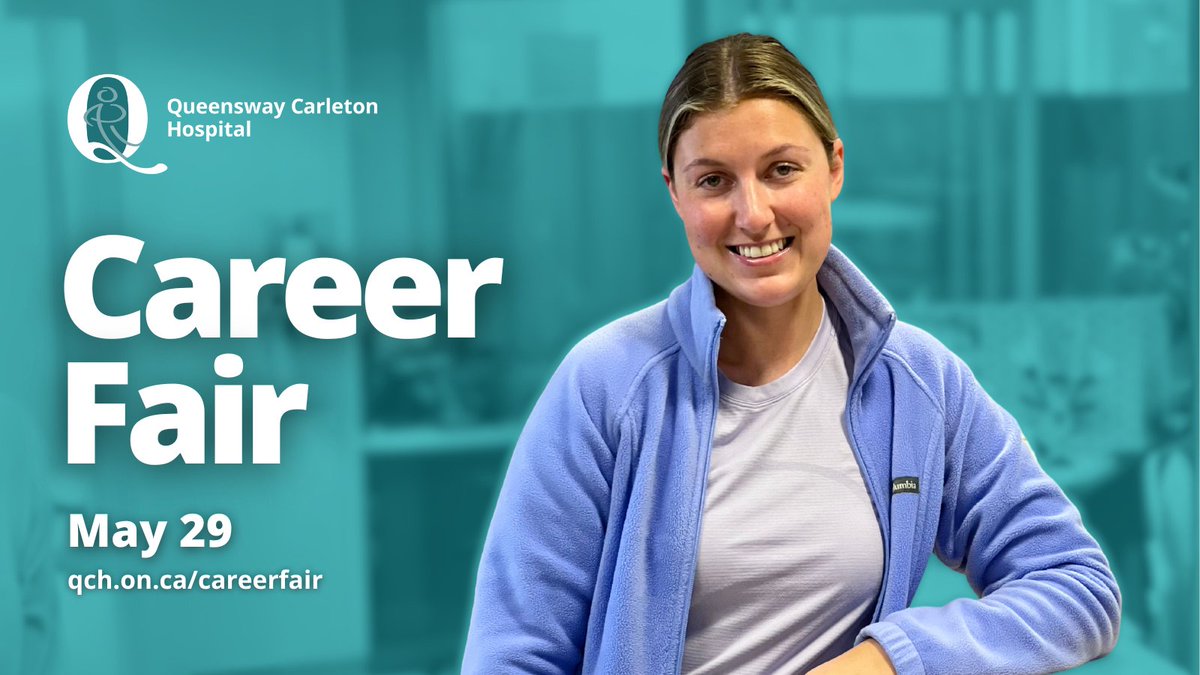 Network with health care professionals, explore exciting consolidation opportunities, and learn more about potential career options at Queensway Carleton Hospital’s career fair on May 29! Learn more and register at qch.on.ca/careerfair #CareerFair #HealthcareJobs #Ottawa