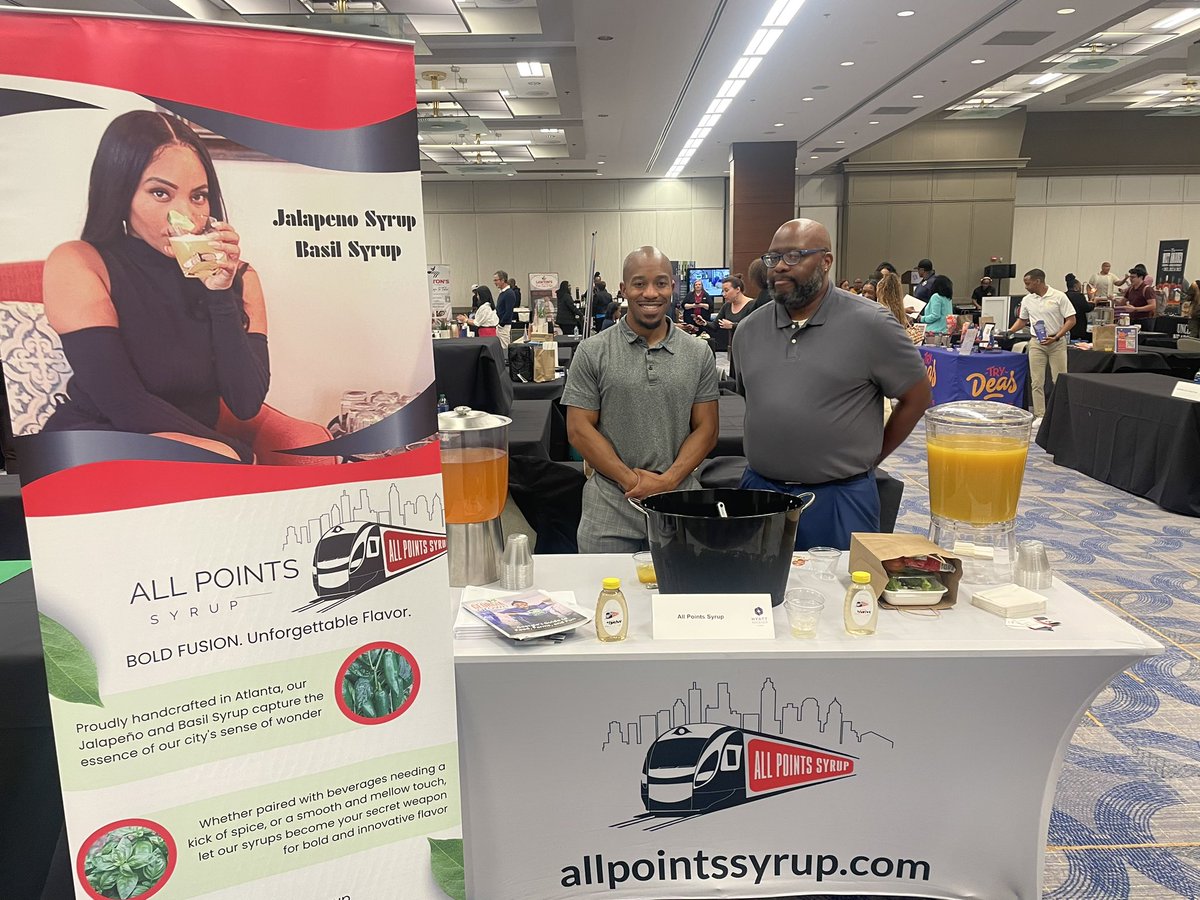 AllPointsSyrup's tweet photo. The vending event at the Hyatt Regency was a success! The Jalapeño + Basil simple syrup was a hit! 🔥🤟🏾 https://t.co/fSqlR1KF3P