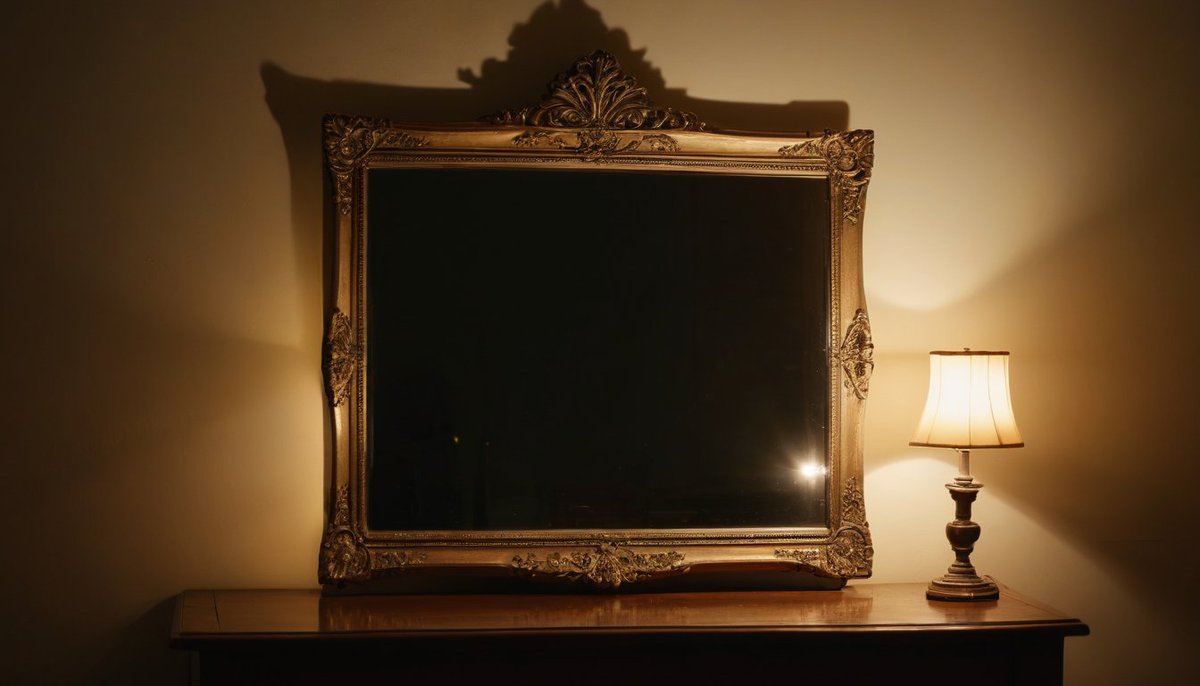 The mirror never lies, they said. But what if it starts showing things that aren't there? #UrbanLegends #HauntedMirror