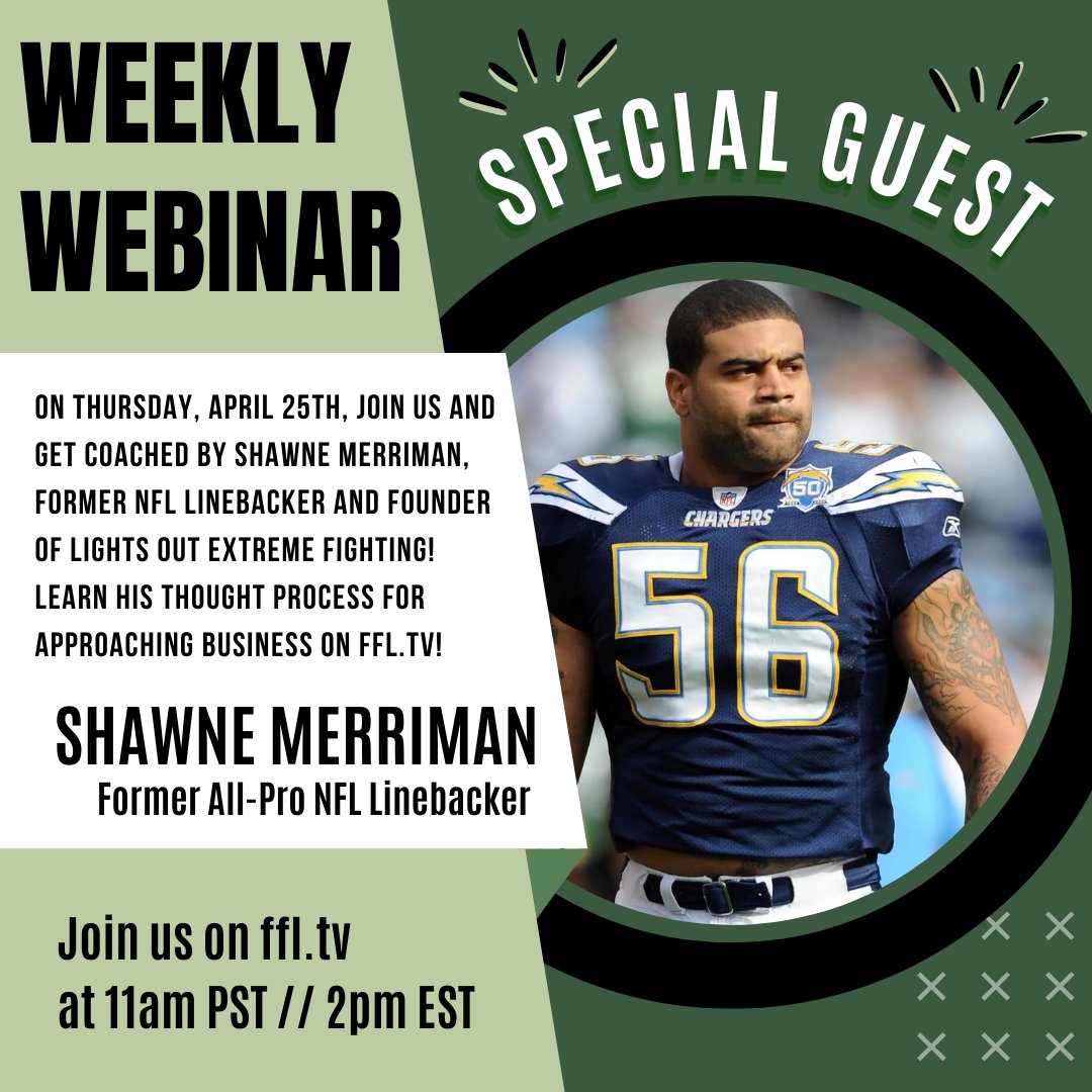 Join us tomorrow and learn insurance and general business advice from Shawne Merriman! He understands the power of a brand and wants to share that knowledge with you on FFL.tv at 11am PST. #business #sales #tips #tricks #familyfirstlifeusa