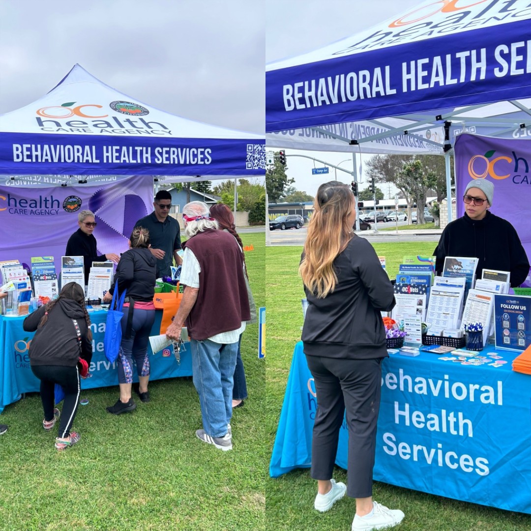 Our BHS Team joined New Hope Presbyterian Church @my_new_hope_pres & @ucihealth for their Community Well-Being Health Fair promoting County resources 💚💜 through #OCNavigator. Explore OCNavigator.org to build a healthier you! #MentalHealthMatters #RecoveryHappens