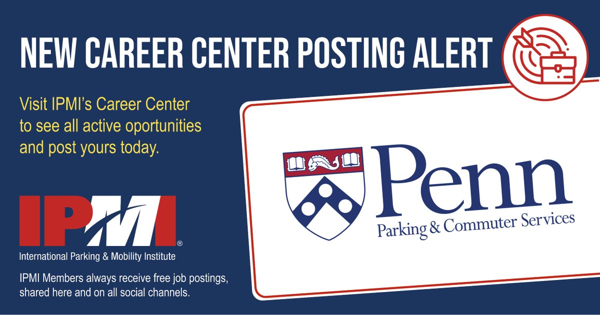 Job Alert: @Penn is hiring for a Director of Parking Services in Philadelphia, PA. To get the details and see open job opportunities, visit the IPMI Career Center now. ow.ly/P9Fl50Rmxqm