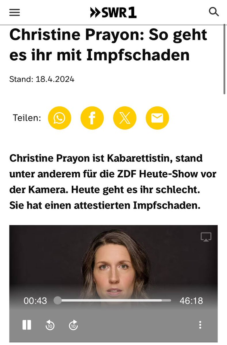 888 Bisher war es ein potentieller Impfschaden, nun ist es offensichtlich bestätigt und: 

Ihr geht es „Scheiße“. 

Bei uns in der Schweiz haben die Medien noch keinen einzigen Impfschaden zugegeben, dabei sterben sie hier wie die Fliegen