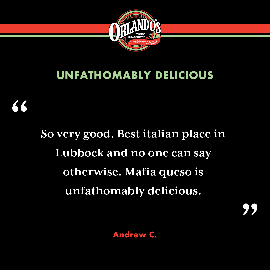 We appreciate your kind words and support, Andrew! Thank you for the fantastic review. ⭐ #ALubbockOriginal #BestItalianRestaurant